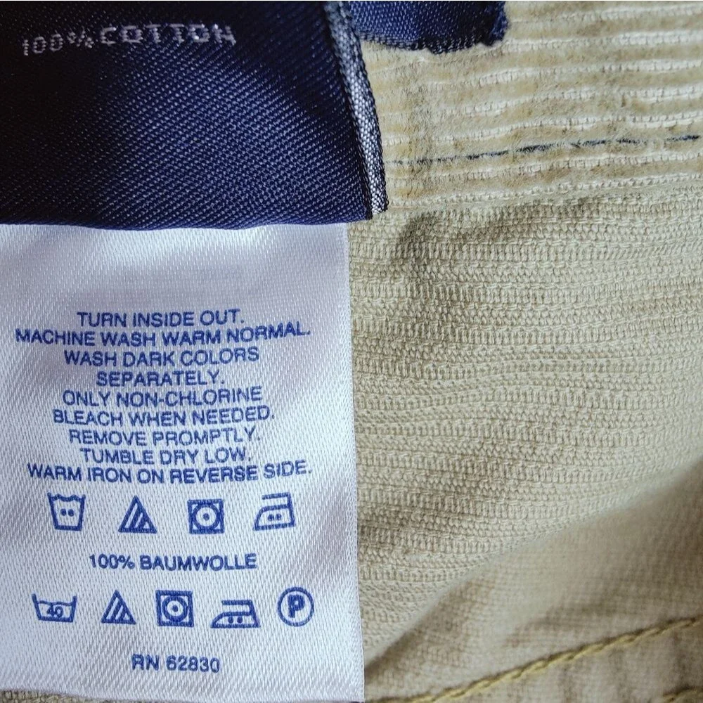 Lands' End Men's Traditional Fit Comfort-First Washed Corduroy Pants, Sz 34